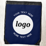 Runder Logo-Text Werbung Business Navy Blue Sportbeutel<br><div class="desc">Fügen Sie Ihr eigenes Logo und Textauswahl zu diesem Design hinzu. Entfernen Sie den oberen oder unteren Text,  wenn Sie es vorziehen. Minimalistisch und beruflich. Ideal für ein Werbeprodukt für Ihre Kunden und Kunden. Ihr Logo wird in einen weißen Kreis geklickt. Weitere Versionen finden Sie in der Auflistung.</div>