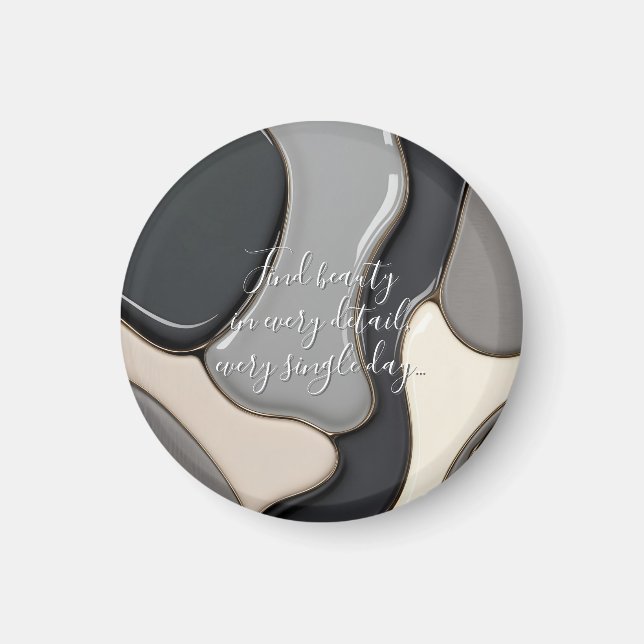Runder Magnet in abstrakter Grafik (Vorne)