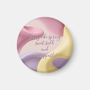 Runder Magnet in stilvoller abstrakter Grafik