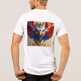 Runder Nacken, Adlerrücken bedruckter T - Shirt