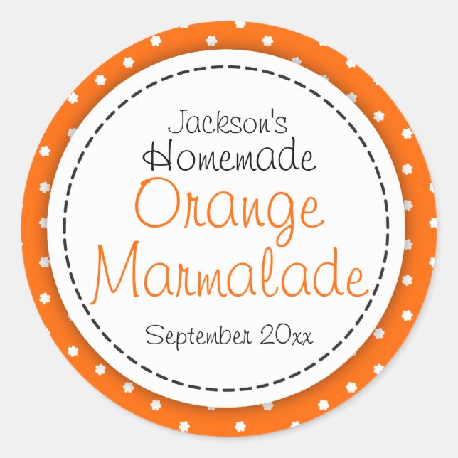 Runder Orange-Marmalade-Konfitüre Runder Aufkleber (Vorderseite)