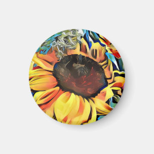 Runder Pastellsonnenblume-Magnet Magnet
