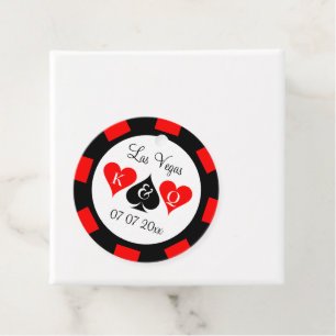 Runder Pokerchip-Casino-Glücksspiel-Hochzeitsgesch Geschenkanhänger