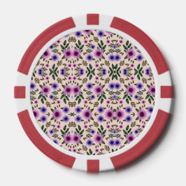 Runder Pokerchip mit Blumenmuster Pokerchips