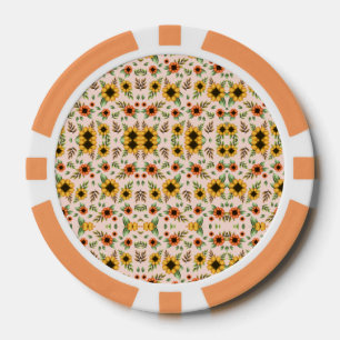 Runder Pokerchip mit einem komplizierten floralen  Pokerchips