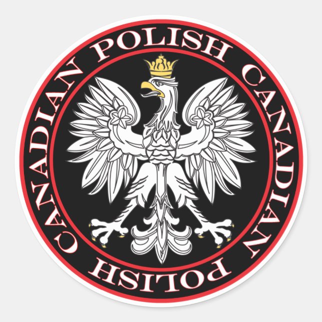 Runder Polnischer Adler Aufkleber (Vorderseite)