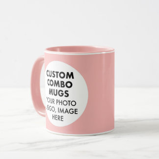 Runder Rahmen 2 x Foto Logo Pink Custom Combo Tasse