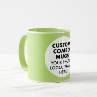 Runder Rahmen Foto Logo Limegrün Benutzerdefiniert Tasse