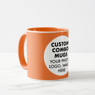 Runder Rahmen Foto Logo Orange Benutzerdefinierte  Tasse
