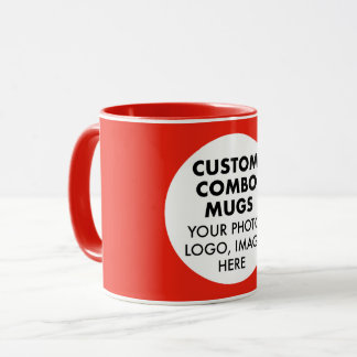 Runder Rahmen Foto Logo Rot Benutzerdefinierte Kom Tasse