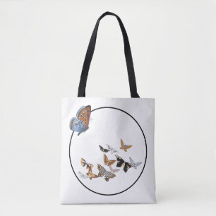 Runder Rahmen mit Schmetterlingen  Tasche