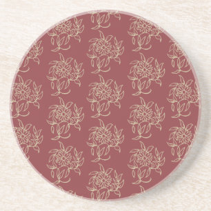 Runder Sandstein-Untersetzer, Maroon, Blauer Blüml Sandstein Untersetzer