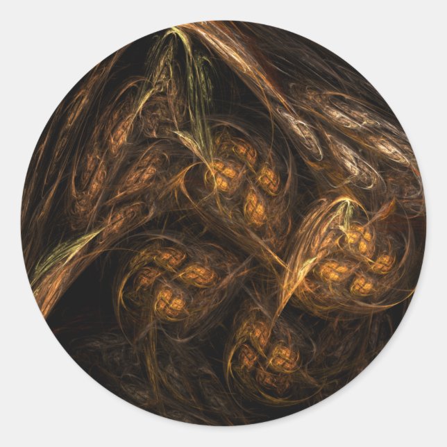 Runder Sticker der Mutter Erde Abstrakte Kunst (Vorderseite)