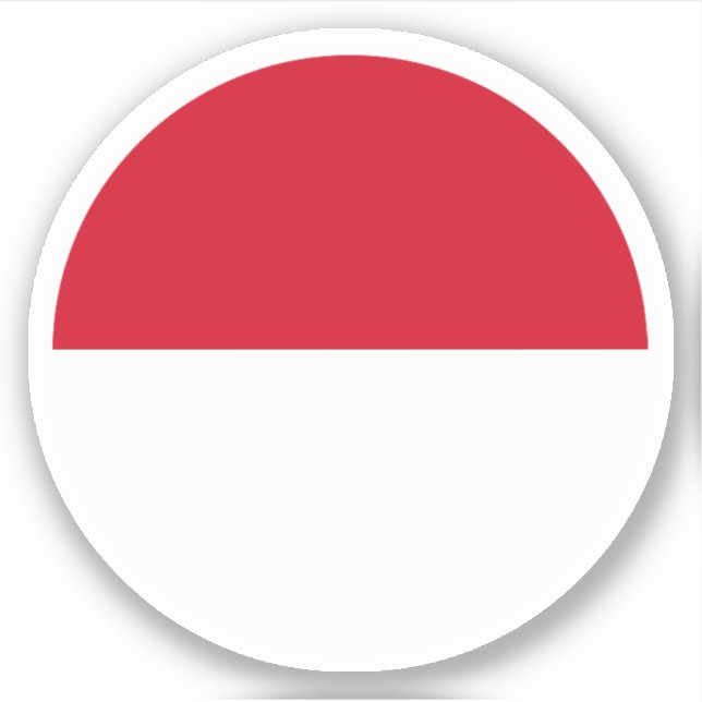 Runder Sticker für die Flagge von Monaco (Vorderseite)