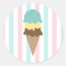 Runder Sticker für gestreiftes Eiscreme (4)
