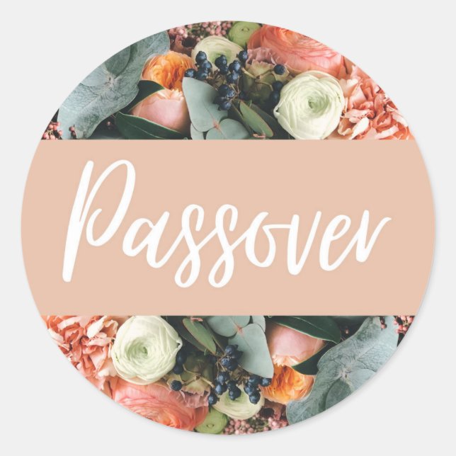 Runder Sticker Label Geschenk Pessach Festival (Vorderseite)