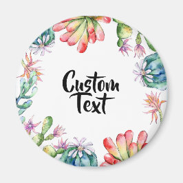 Runder Text - Kakteen & Succ mit benutzerdefiniert Magnet