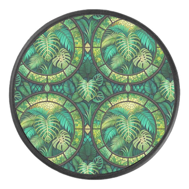 Runder Untersetzer mit lebendigem Blumendesign  Eishockey Puck (Vorderseite)