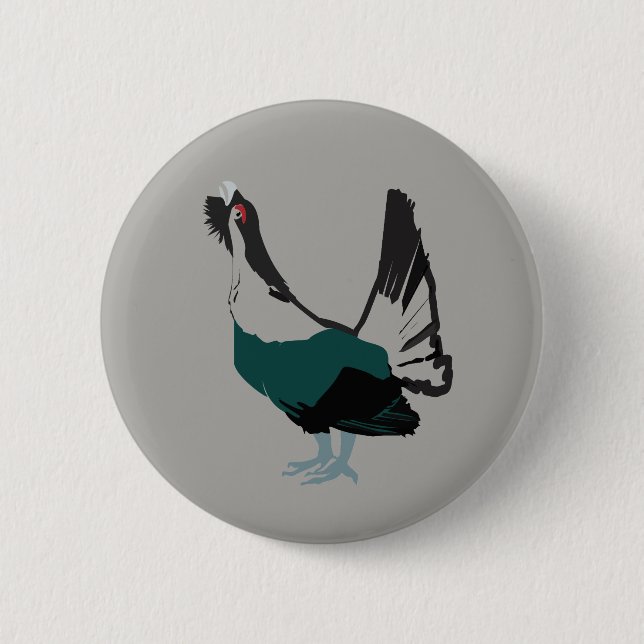 Rundes Abzeichen Auerhuhnvogel Kunst-5,7 cm Button (Vorderseite)