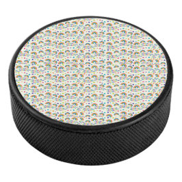 Rundes Autozubehör mit einem fröhlichen Regenbogen Eishockey Puck