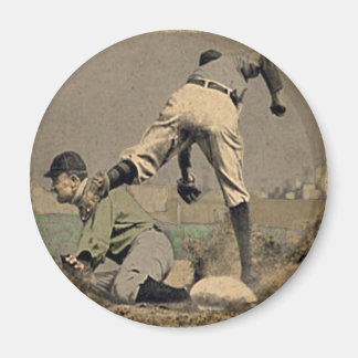 Rundes Baseball-Kühlschrankmagnet im coolen Retro- Magnet