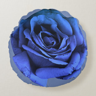 rundes blaues Rosenkissen Rundes Kissen