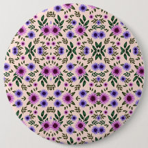 Rundes Blumenmuster mit Lila, Rosa und Blau