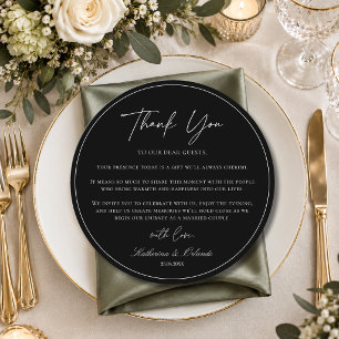 Rundes elegantes Dankeskarten-Set für die Hochzeit Programm