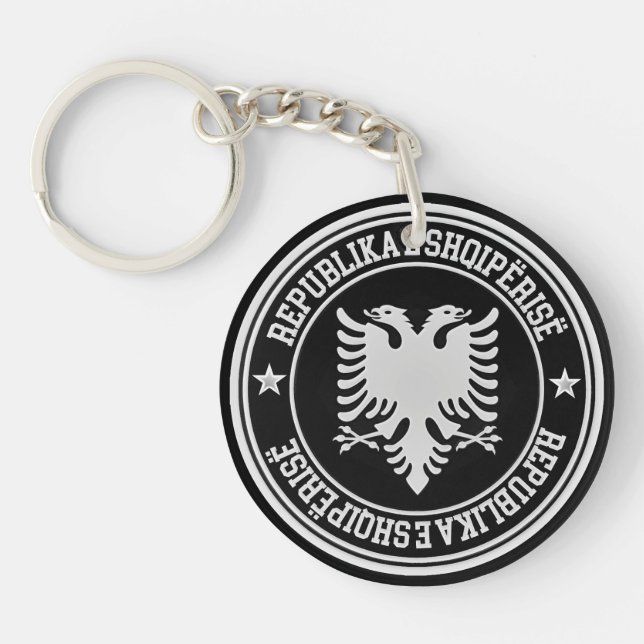 Rundes Emblem Albaniens Schlüsselanhänger (Vorderseite)