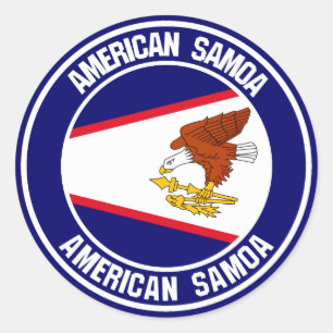 Rundes Emblem American Samoa Runder Aufkleber