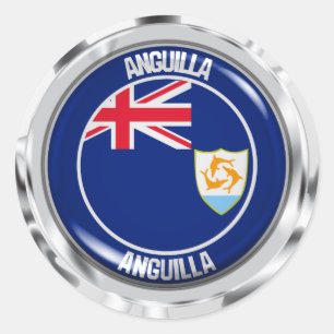 Rundes Emblem Anguilla Runder Aufkleber