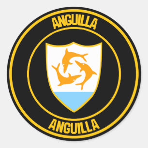 Rundes Emblem Anguilla Runder Aufkleber