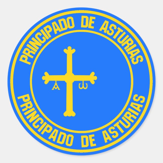 Rundes Emblem Asturiens Runder Aufkleber (Vorderseite)