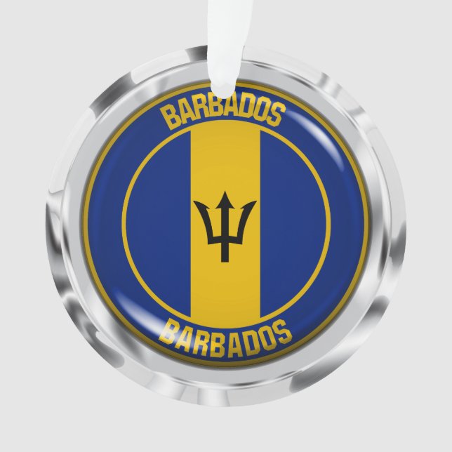 Rundes Emblem Barbados Ornament (Vorderseite)