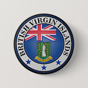 Rundes Emblem British Virgin Islands Button
