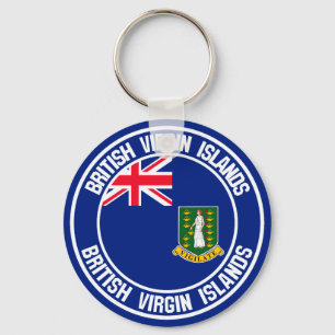 Rundes Emblem British Virgin Islands Schlüsselanhänger
