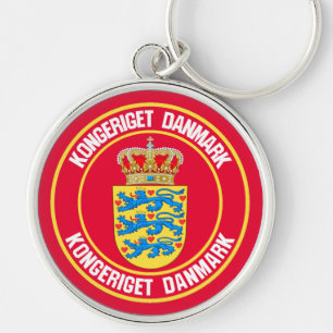 Rundes Emblem Dänemarks Schlüsselanhänger