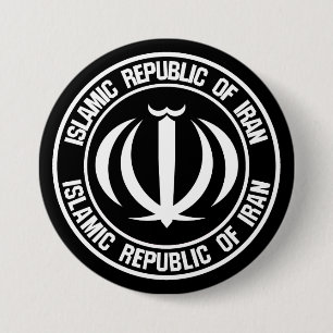 Rundes Emblem des Irans Button