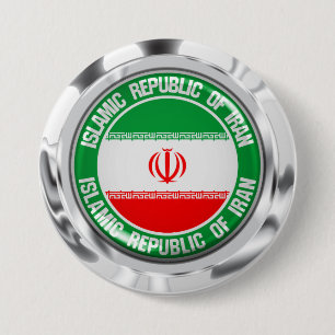 Rundes Emblem des Irans Button