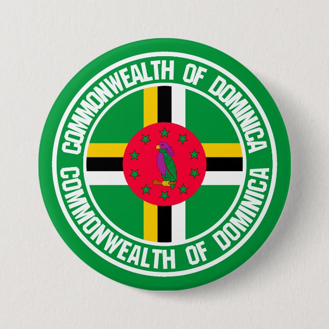 Rundes Emblem Dominicas Button (Vorderseite)