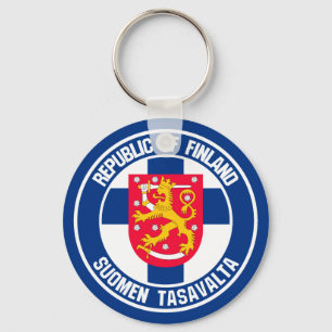 Rundes Emblem Finnlands Schlüsselanhänger
