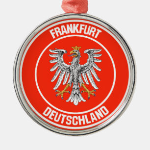 Rundes Emblem Frankfurts Ornament Aus Metall