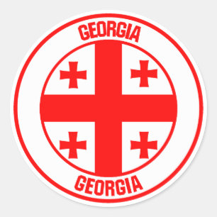 Rundes Emblem Georgia Runder Aufkleber