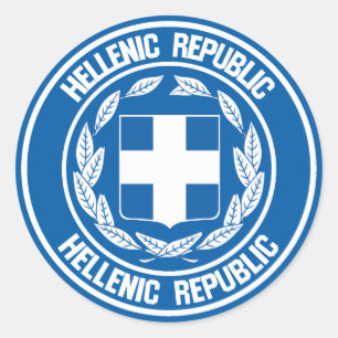 Rundes Emblem Griechenlands Runder Aufkleber