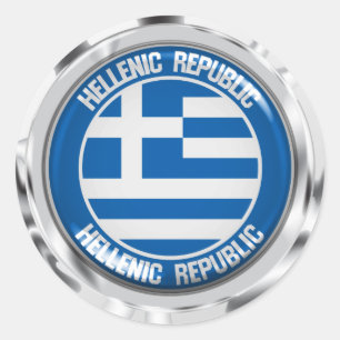 Rundes Emblem Griechenlands Runder Aufkleber