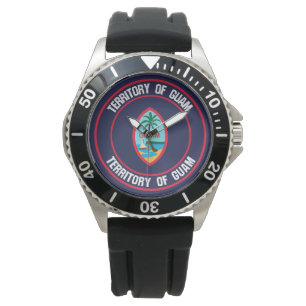 Rundes Emblem Guams Armbanduhr