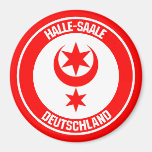 Rundes Emblem Halles (Saale) Magnet