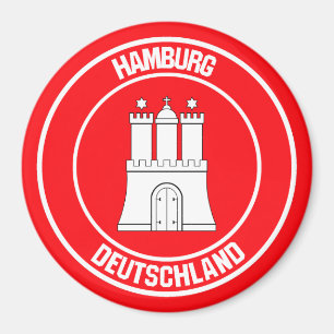 Rundes Emblem Hamburgs Magnet