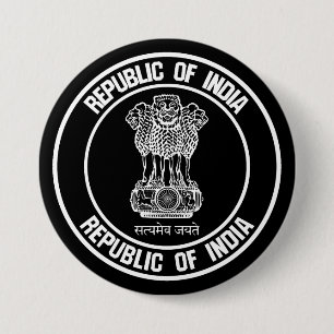 Rundes Emblem Indiens Button