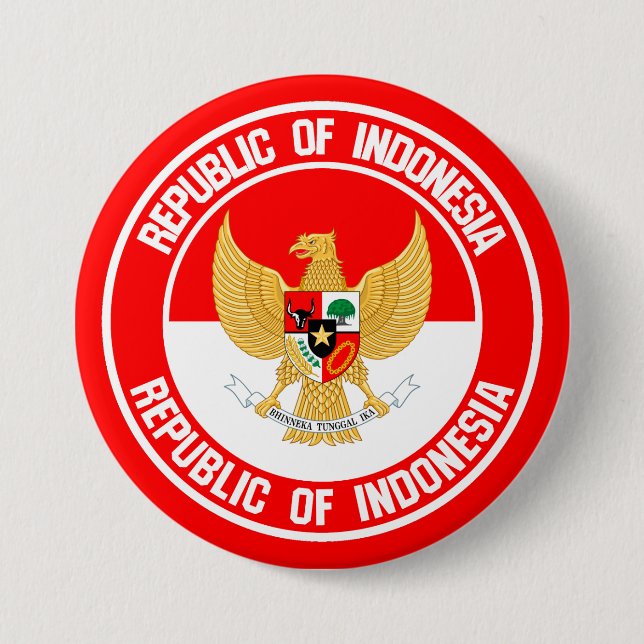 Rundes Emblem Indonesiens Button (Vorderseite)